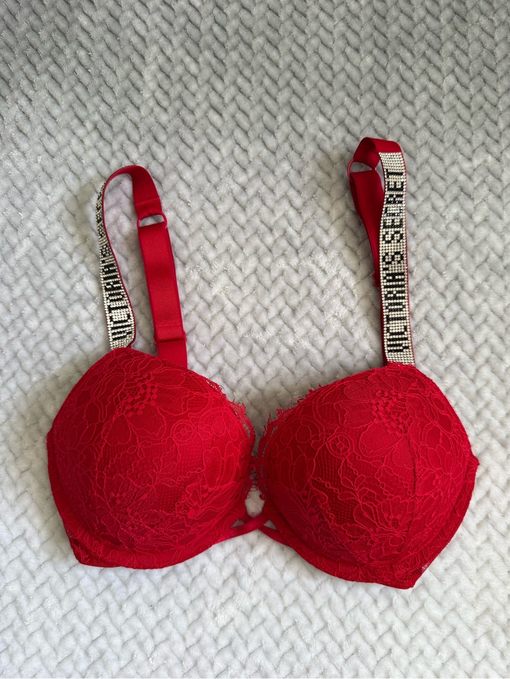 VS rhinestone lace push up bra